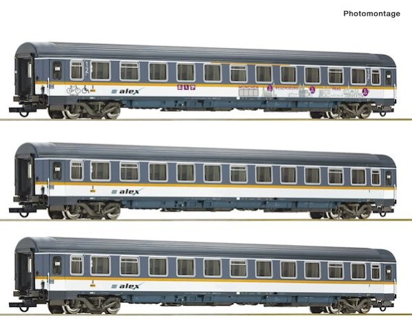 H0 Eurofima-Wagen-Set, alex -6 3-tlg