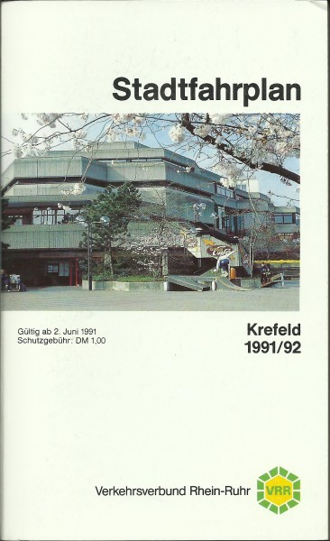 Buch 1991/92 VRR Stadtfahrplan - Krefeld