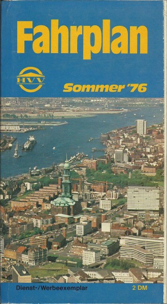 Buch 1976 HVV Fahrplan - Hamburg - Sommer - Hamburger Verkehrsverbund