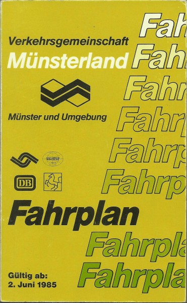 Buch 1985 VGM Fahrplan - Münster - Sommer