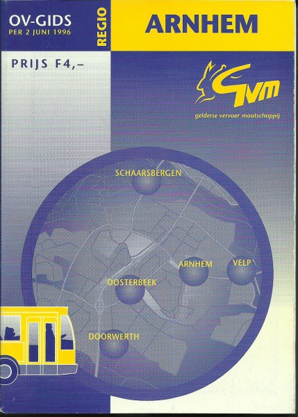 Buch 1996 GVM Regional-Fahrplan - Arnheim - OV-Gids Regio Arnhem per 2. Juni 1996