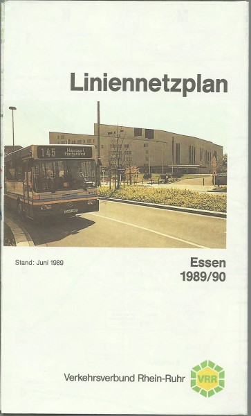 Buch 1989/90 VRR Liniennetzplan - Essen 1989/90