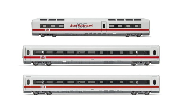 H0 Erganzungsset ICE 1 BR 401, DB Weiß-Rot, mit 1x Speisewagen und 2 x 2.-Kl-Wagen 3-tlg.