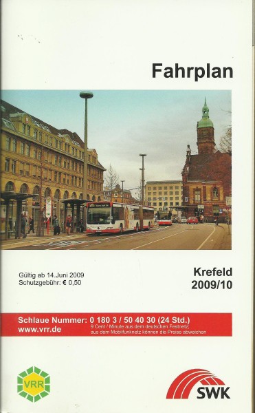 Buch 2009/10 VRR Stadtfahrplan Krefeld