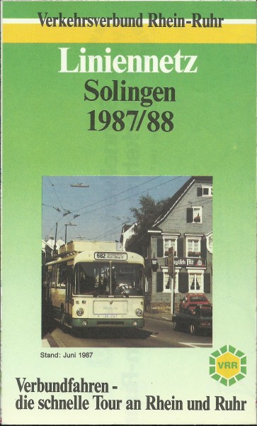 Buch 1987/88 VRR Liniennetzplan - Solingen