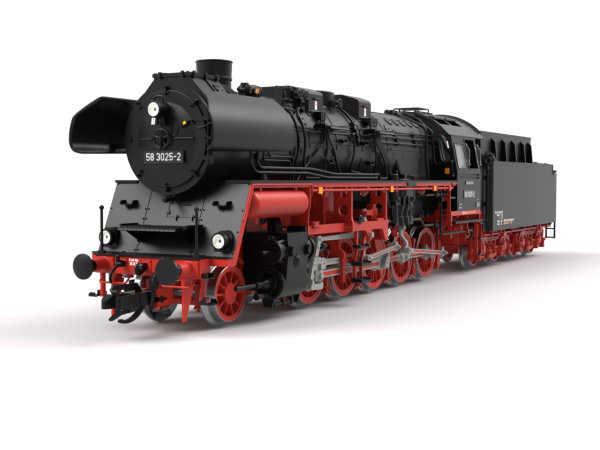 TT Dampflok BR 58 3025-2, T34 Tender, DR IV, SOUND