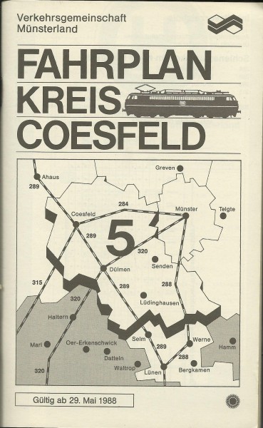 Buch 1988 VGM Fahrplan Kreis Coesfeld VGM - Deutsche Bundesbahn - DB