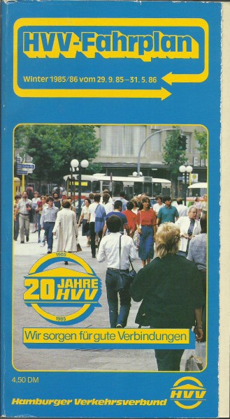 Buch 1985/86 HVV Fahrplan - Hamburg - Winter - 20 Jahre Hamburger Verkehrsverbund