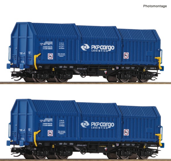 TT Teleskophaubenwagen-Paar/4-a. PKP-6 blau