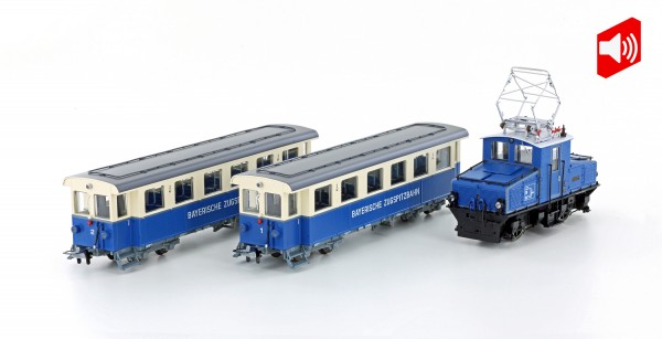 H0e Zugspitzbahn Tal-Lok mit 2 Personenwagen Ep.V SOUND