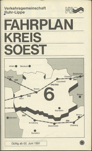 Buch 1991 VGRL Fahrplan - Kreis Soest