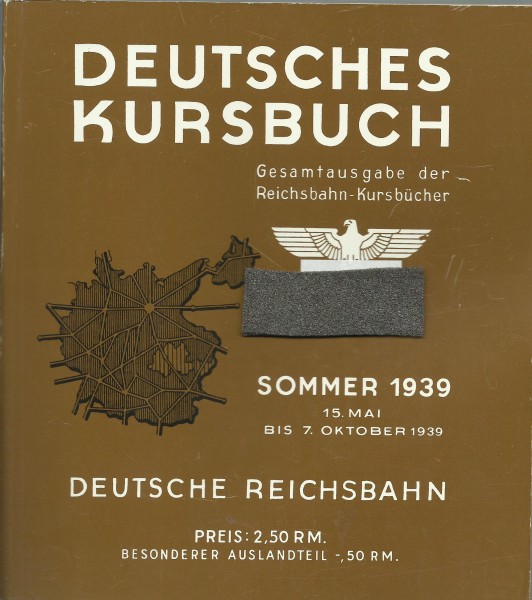 Buch 1939 Deutsches Kursbuch Sommer REPRINT