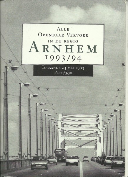 Buch 1993/94 Regional-Fahrplan Arnheim - Alle Openbaar Vervoer in de Regio Arnhem