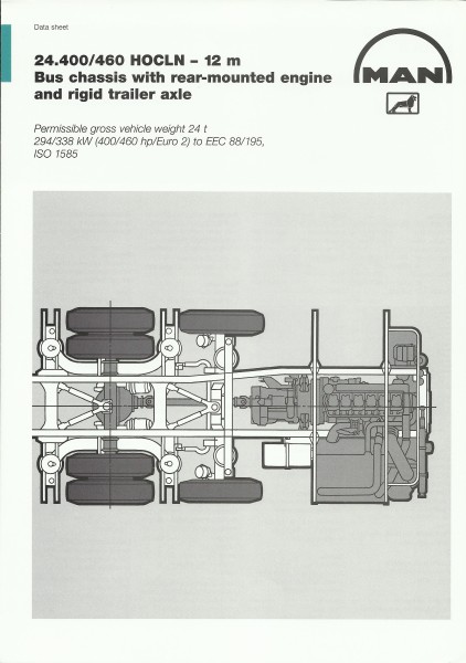 Buch Data sheet - MAN Bus-Chassis with rear-mounted engine and rigid trailer axle