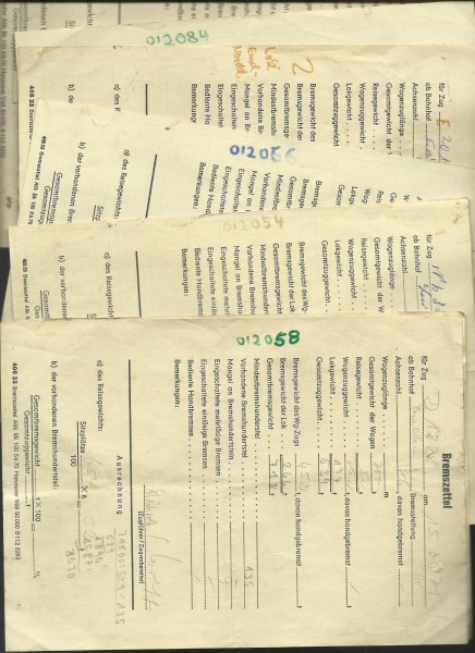 Item 1971 Bremszettel {Konvolut} Schwerpunkt: Emden / Leer