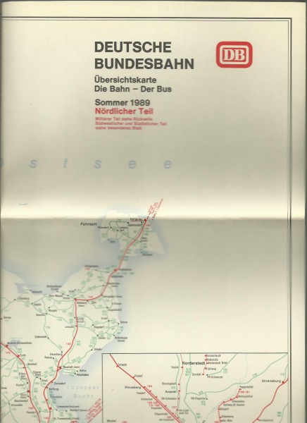 Buch 1989 Übersichtskarten: Bahn - Bus Die Bahn - Der Bus - Sommer 1989