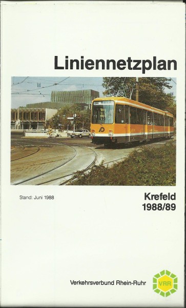 Buch 1988/89 VRR Liniennetzplan - Krefeld