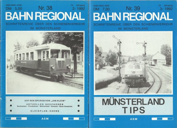 Heft 1992 Konvolut Bahn Regional