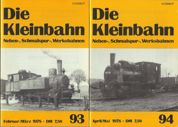 Heft 1978 Jahrgang - Die Kleinbahn 93 bis 98 - Seiten: 1921 bis 2232