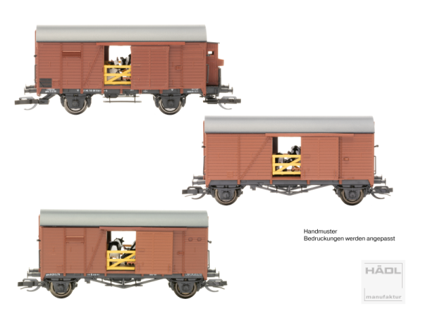 TT Sammlerset #7: Güterwagen mit Kühen, DR-III 3-tlg.