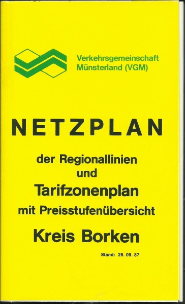 Buch 1987 VGM Liniennetzplan Kreis Borken - Verkehrsgemeinschaft Münsterland