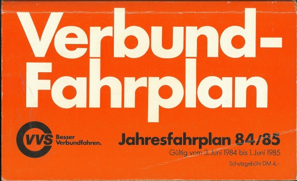 Buch 1984/85 SBB Verbund-Fahrplan - Stuttgart