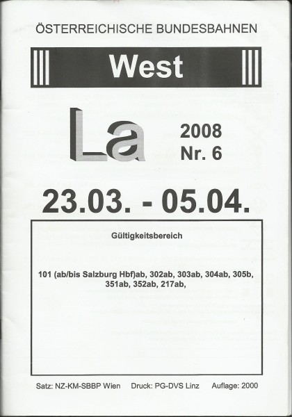Heft 2008 - LA 2008 Nr. 6 - 25.03.-05.04.2008 - ÖBB - LA-Bereich West