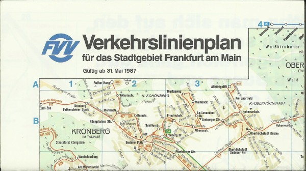 Buch 1987 FVV Liniennetzplan - Frankfurt