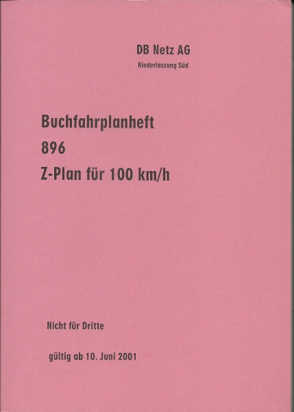 Heft 2001 Buchfahrplan Heft 896 - DB Netz AG - Niederlassung Süd