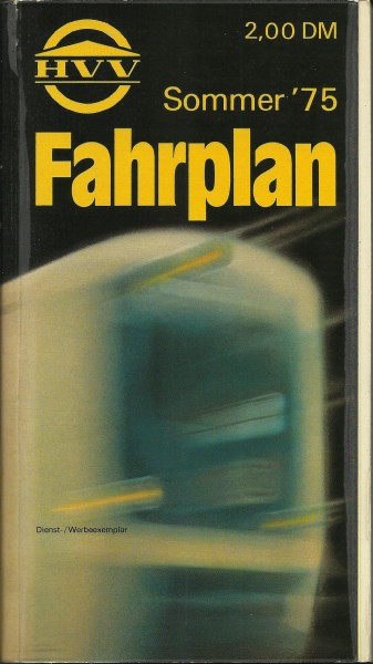 Buch 1975 HVV Fahrplan - Hamburg - Sommer - Hamburger Verkehrsverbund