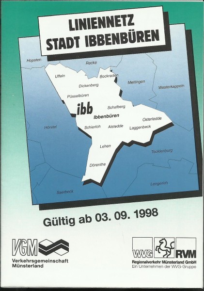 Buch 1998 VGM Liniennetzplan - Ibbenbüren