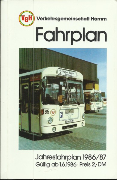 Buch 1986/87 VGH Fahrplan - Hamm - Verkehrsgemeinschaft Hamm