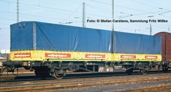 N Containertragwagen Lgjs 571.1 DB Epoche-IV mit 2 Wechselpritschen 'MOLL Spedition'