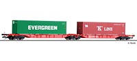 TT Doppeltragwagen Sggmrs DBAG Ep.VI mit zwei Containern