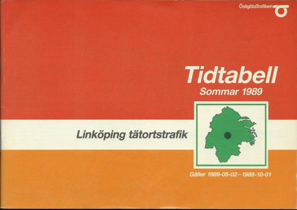 Buch 1989 Fahrplan - Linköping - Sommar Tidtabell Linköping tätortstrafik