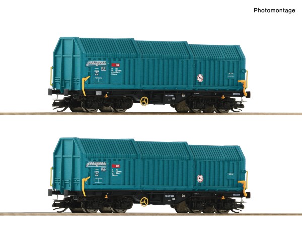 TT Teleskophaubenwagen-Paar SBB-6 türkis