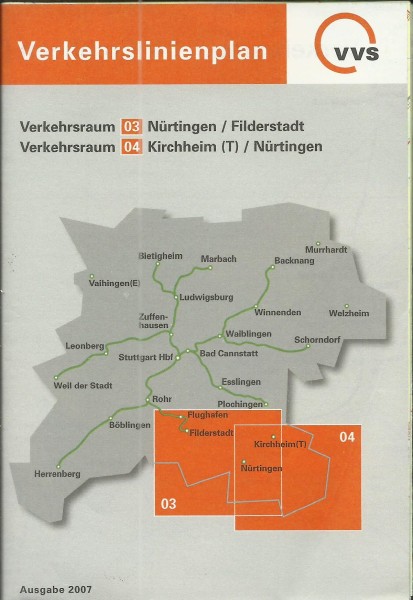 Buch 2007 VVS Liniennetzplan - Filderstadt - Nürtingen - Kirchheim T.