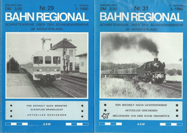 Heft 1990 Konvolut Bahn Regional