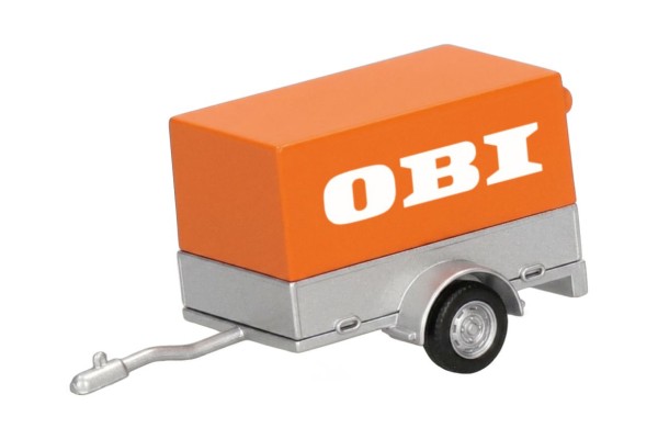87 PKW-Anhänger/1-a. 'OBI' silber/orange