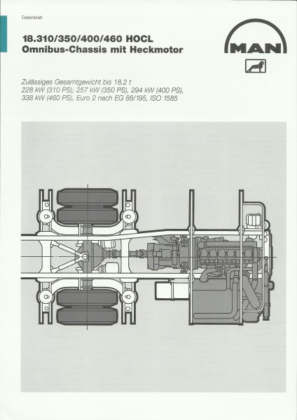Buch Datenblatt MAN - Bus-Chassis mit Heckmotor - MAN 18.310/350/400/460 HOCL