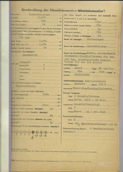 Buch Beschreibung der Diesellokomotive DGH 500 Ca - Betriebsbuch