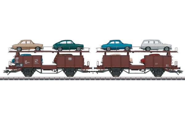 H0 Autotransportwagen-Paar DB-IV #1 mit 8*VW