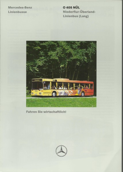 Heft 1996 Prospekt Mercedes-Benz - O405NÜL Niederflur-Überland-Linienbus (Lang)