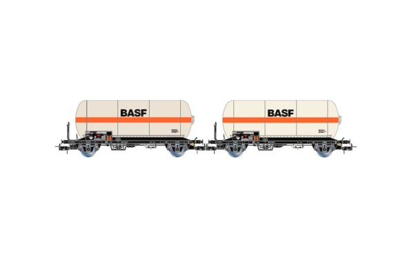 H0 Gaskesselwagen-SET Zgs, DB, 2-tlg. 2-achs BASF