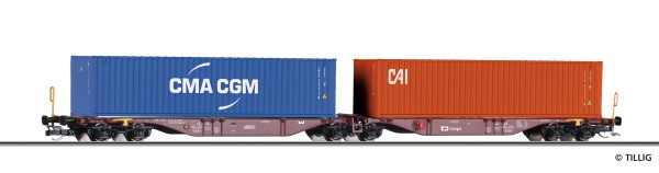 TT Doppel-Tragwagen/6-a. CD-Cargo-6 2x40ft.Container CMA/CAI