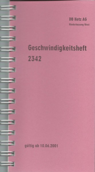 Heft Geschwindigkeitsheft 2342 - 10.06.2001 Niederlassung West
