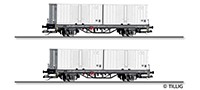 TT Güterwagenset der Deutschen Post 2x Containertragwagen Lgklps mit Beladung Ep.IV