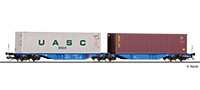 TT Containertragwagen Sggmrss der NACCO, zwei 40'-Containern, Ep. VI