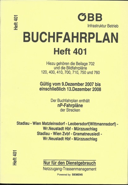 Heft 2007 Buchfahrplan Heft 401 - ÖBB Infrastruktur Betrieb