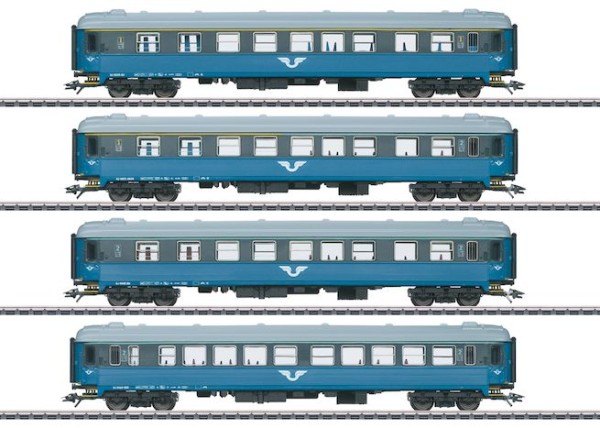 H0 Reisezugwagenset SJ -5 blau 4-tlg.